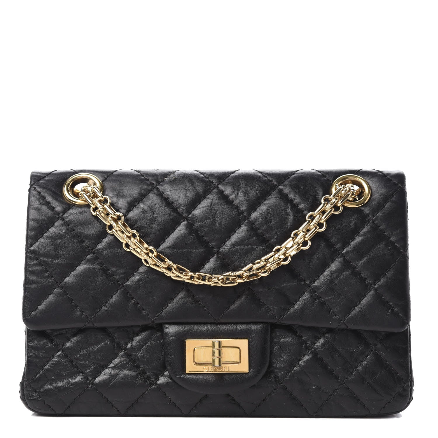 Chanel Aged Calfskin Quilted 2.55 Reissue Mini Flap Black 1 of 10