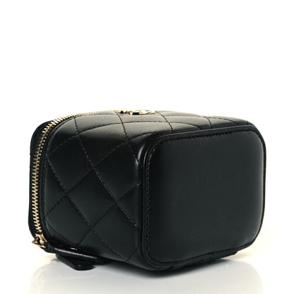 Chanel Lambskin Quilted Trendy Mini Vanity Case With Chain Black 4 of 8