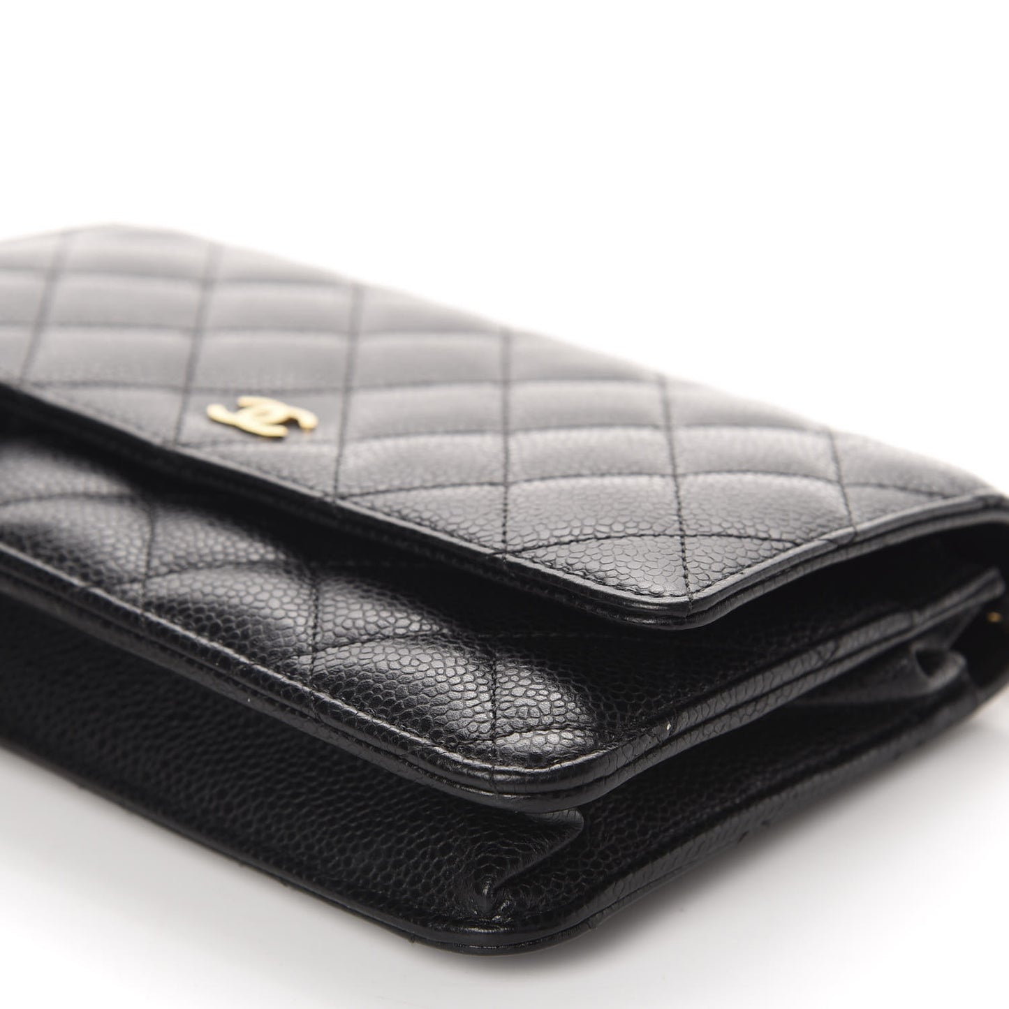 Caviar Quilted Wallet On Chain WOC Black