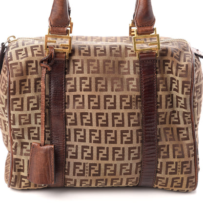 Fendi Zucchino Vitello Small Boston Mogano Panna Bruciato 7 of 9