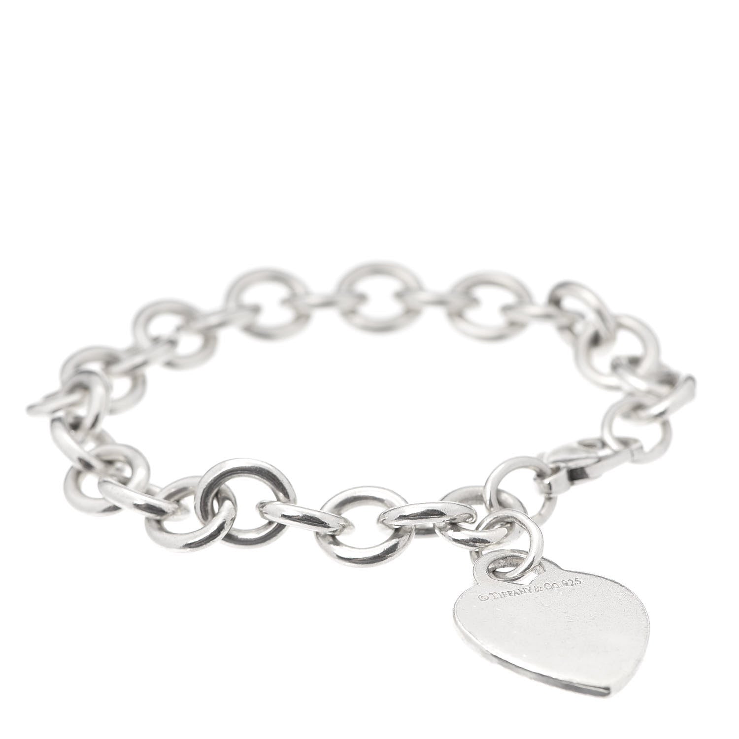 Tiffany Sterling Silver Heart Tag Charm Bracelet 1 of 4