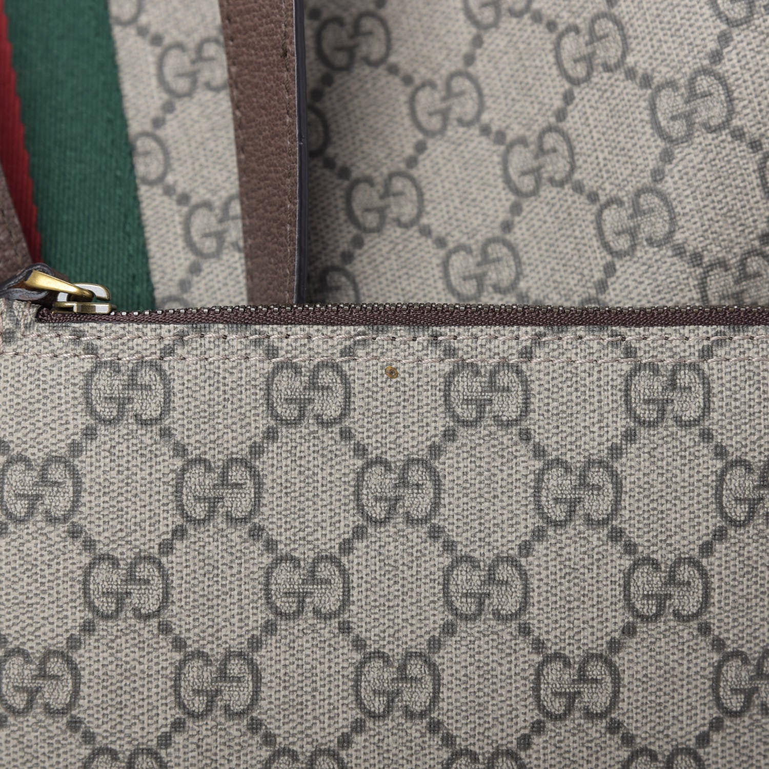 Gucci GG Supreme Monogram Web Ophidia Tote Brown 10 of 10