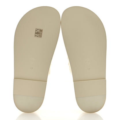 Chanel Wool Tweed Velcro Dad Sandals 40 Ivory 6 of 9