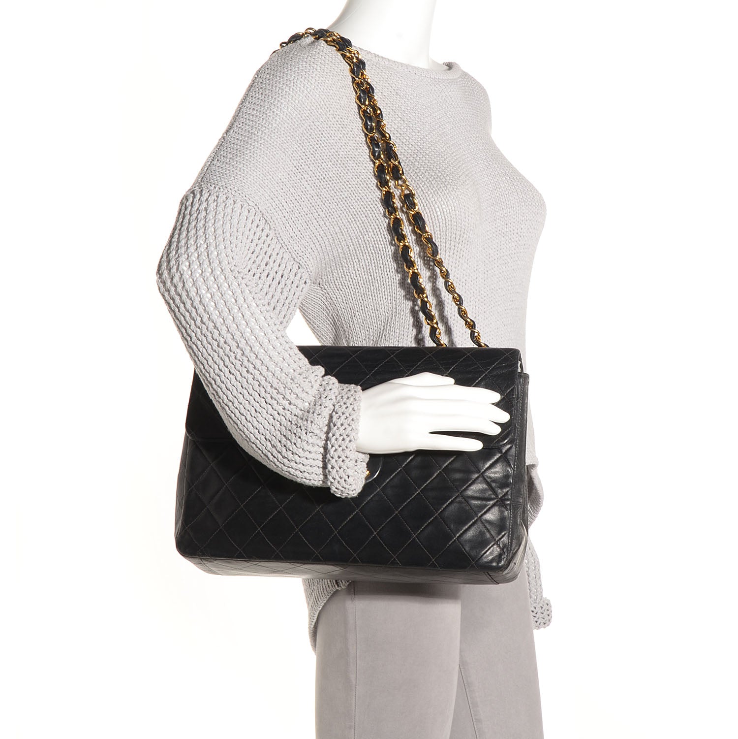 Chanel Lambskin XL Jumbo Flap Black 2 of 10