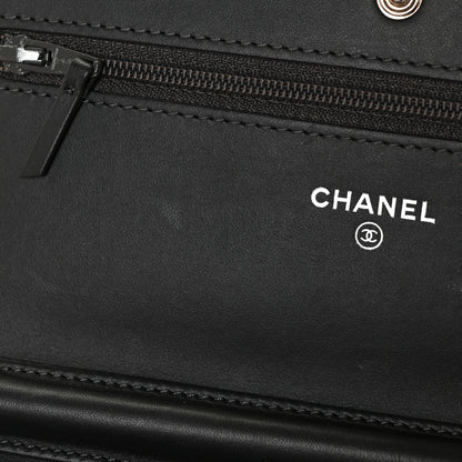 Chanel Patent Quilted Wallet On Chain WOC Dark Grey 11 of 13