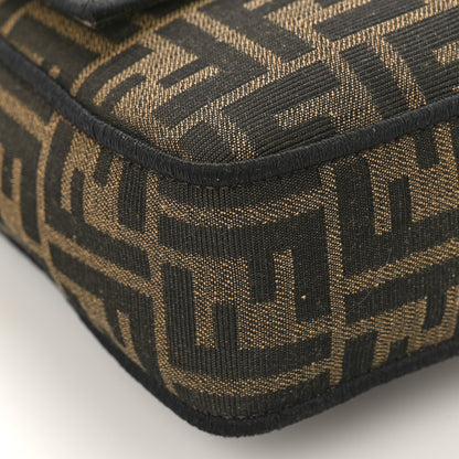 Fendi Fabric Jacquard FF 1974 Medium Baguette Tobacco Moro Black 7 of 9