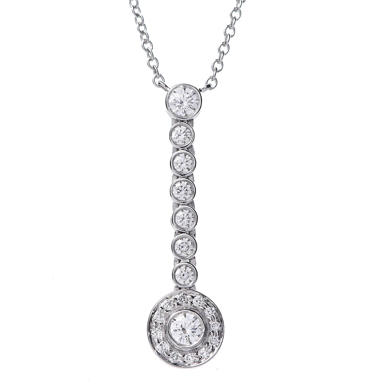 Tiffany Platinum Diamond Circlet Drop Pendant Necklace 4 of 8