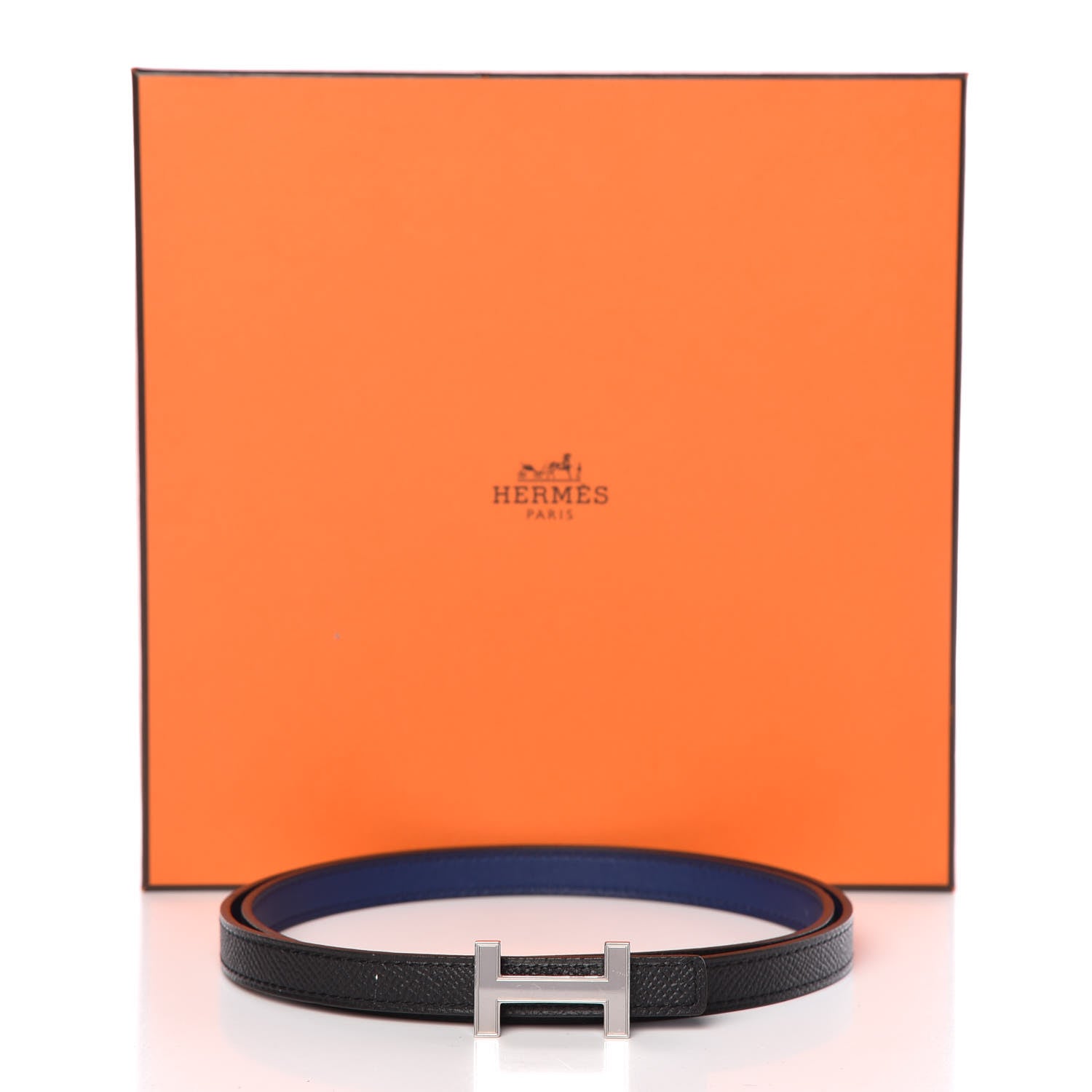 Hermes Swift Epsom 13mm Focus Belt 85 Bleu Saphir Black 7 of 7