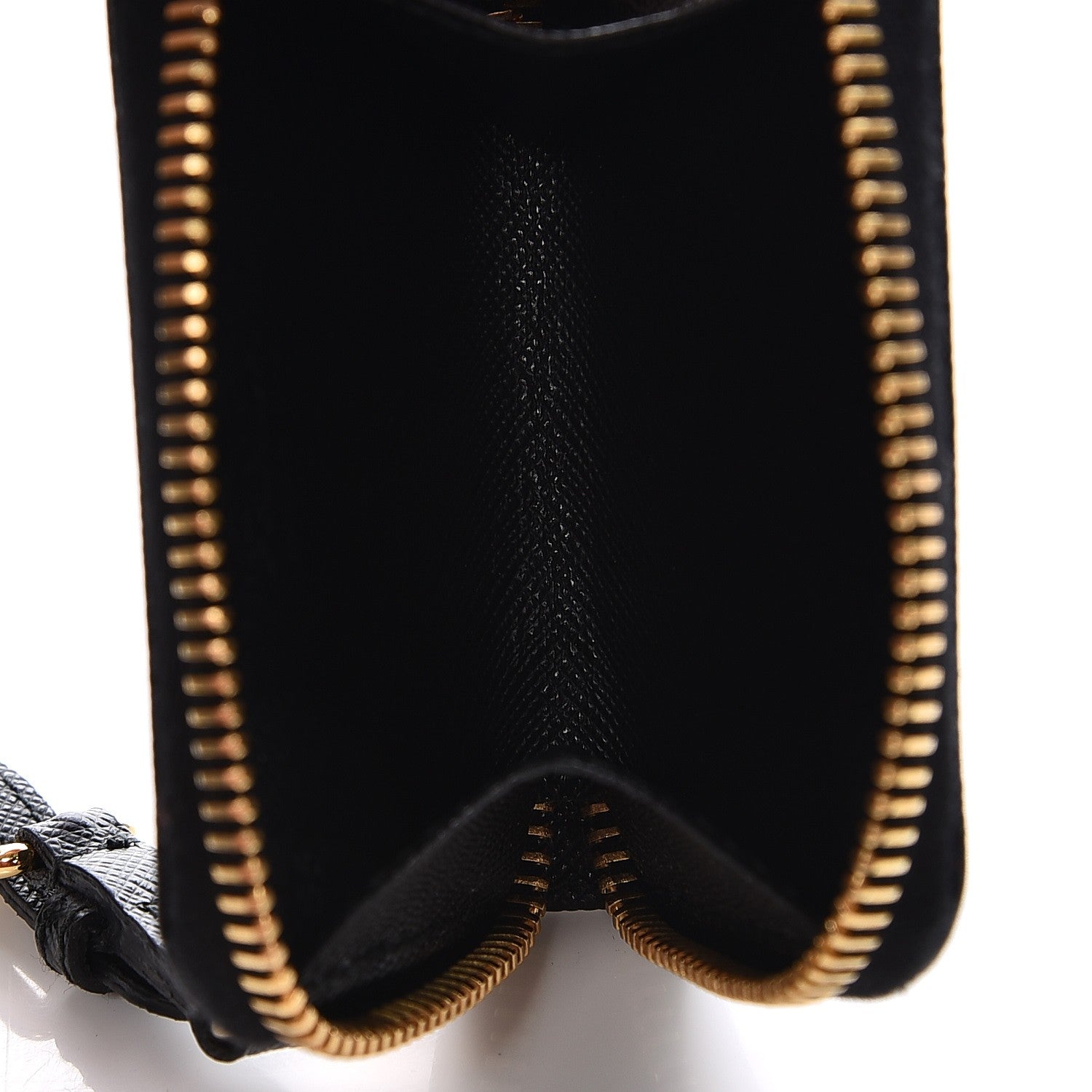 Prada Saffiano Zip Key Pouch Nero Black 4 of 5