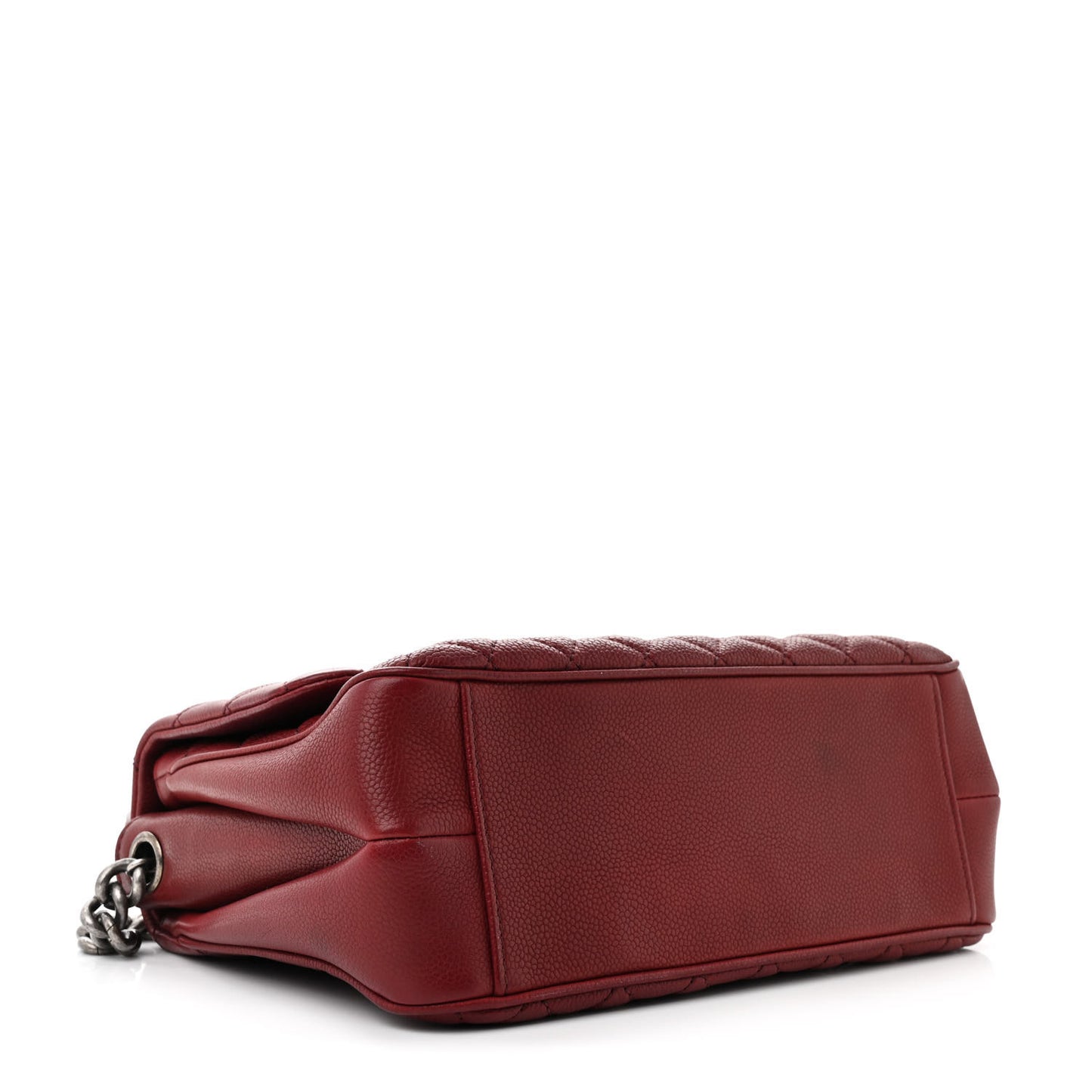 Caviar Quilted Medium Rock In Rome Single Flap Burgundy