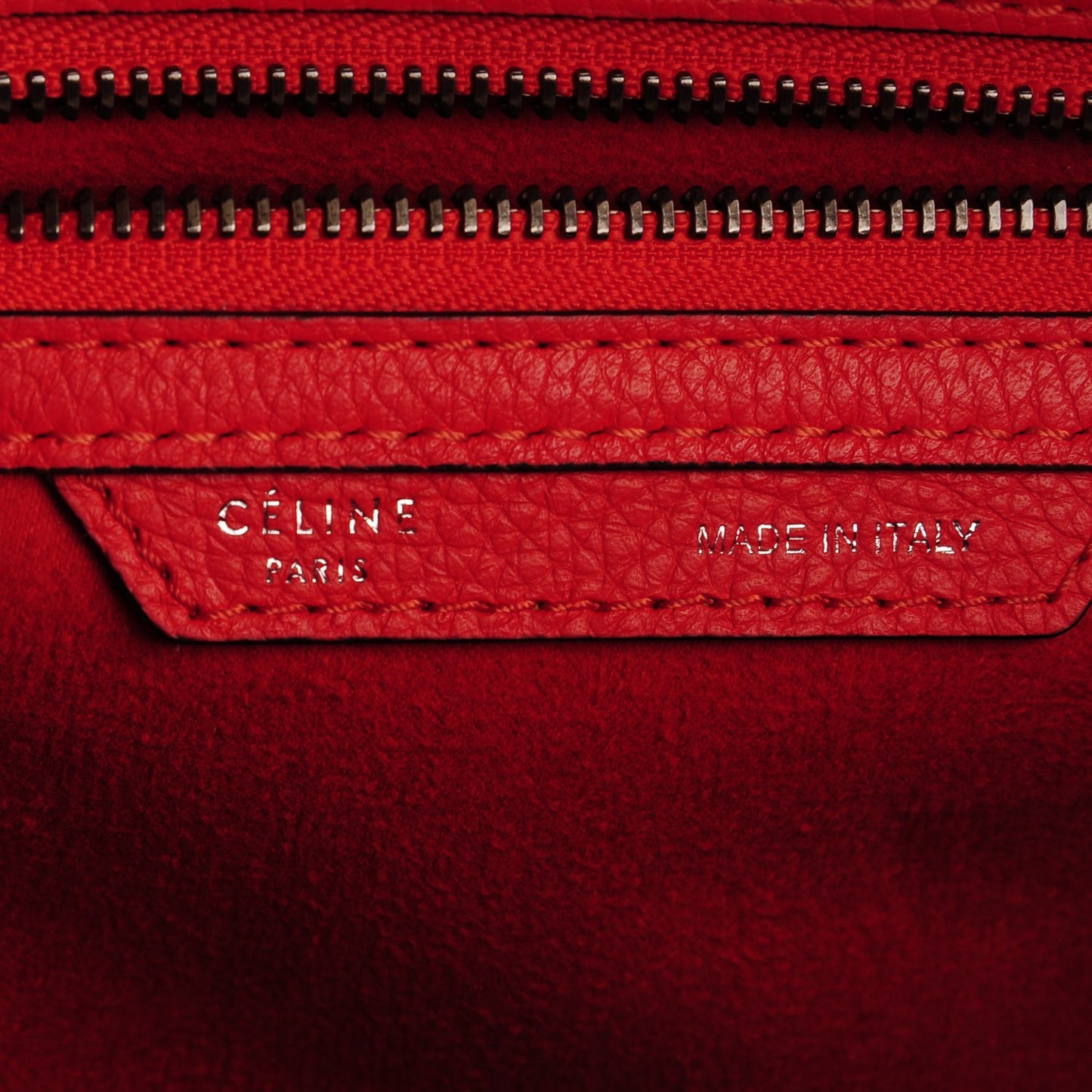 Drummed Calfskin Micro Luggage Vermillion
