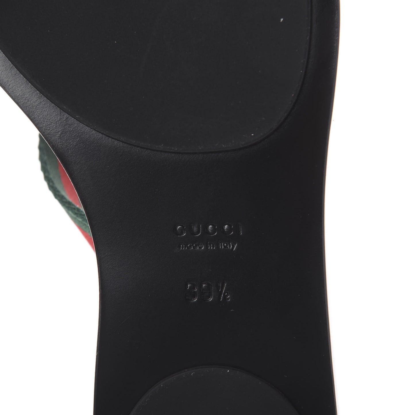 Nylon Guccissima Web Womens Thong Sandals 39.5 Green Red Black