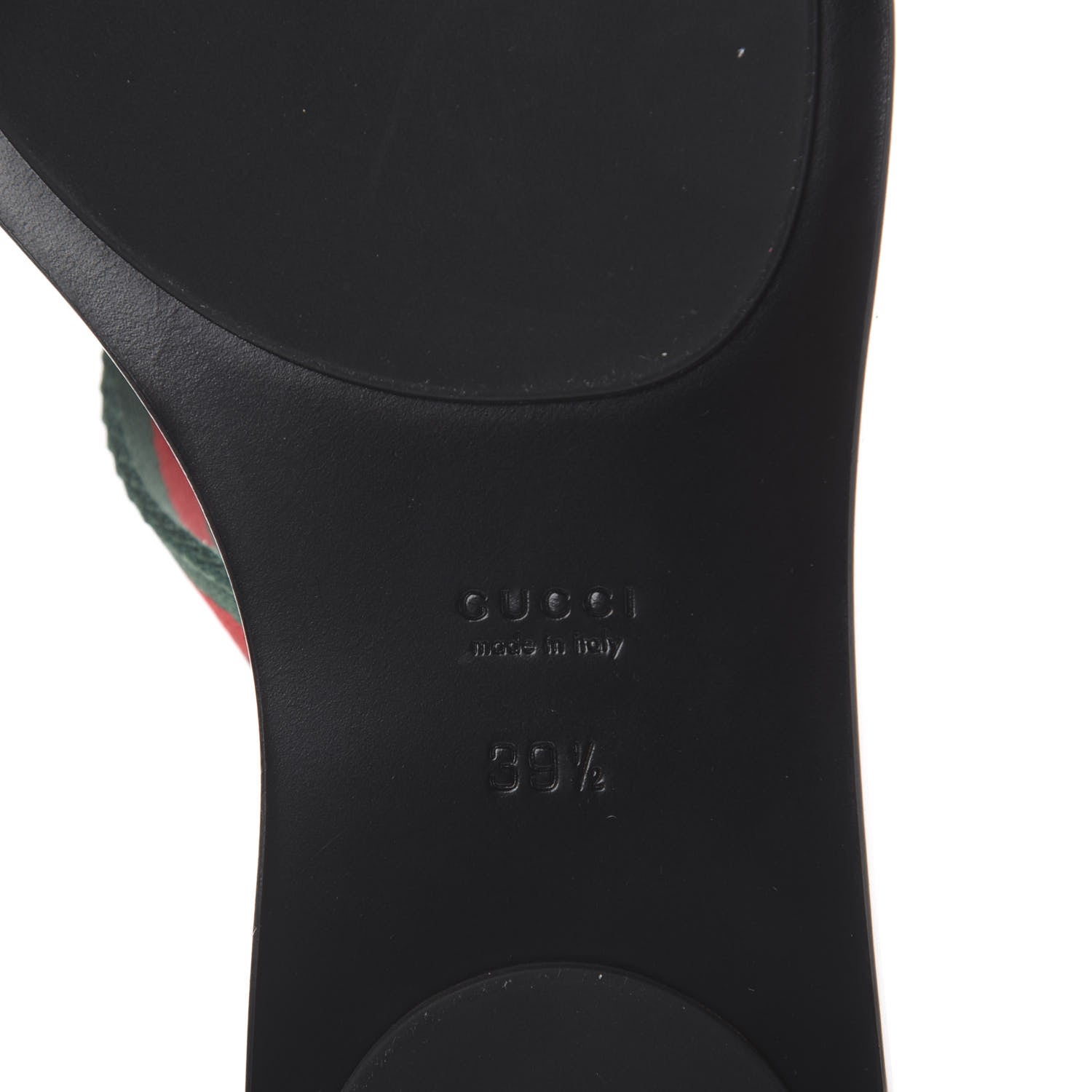 Gucci Nylon Guccissima Web Womens Thong Sandals 39.5 Green Red Black 13 of 14