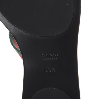 Gucci Nylon Guccissima Web Womens Thong Sandals 39.5 Green Red Black 13 of 14