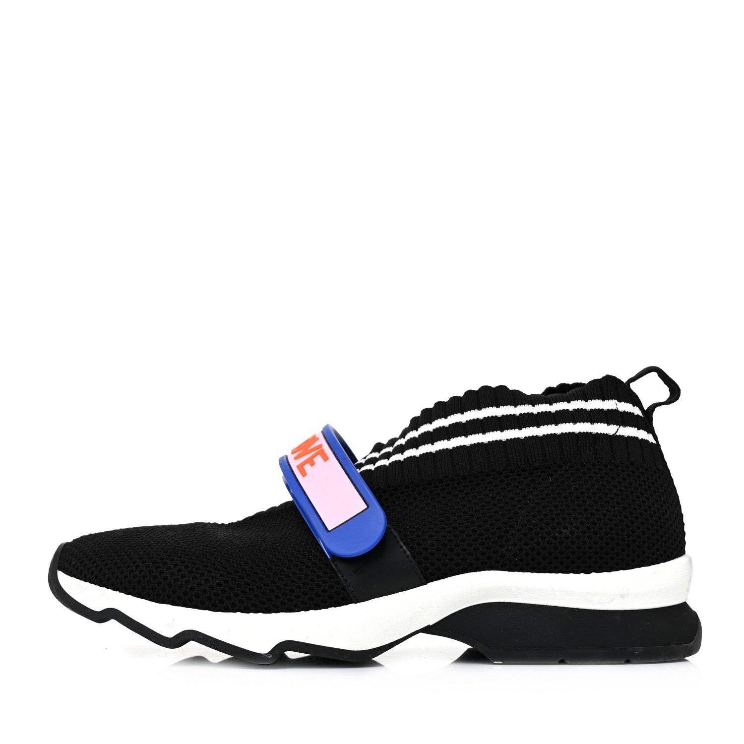 Fendi Stretch Yarn Stiff Band Rockoko Sneakers 36.5 Black 1 of 7