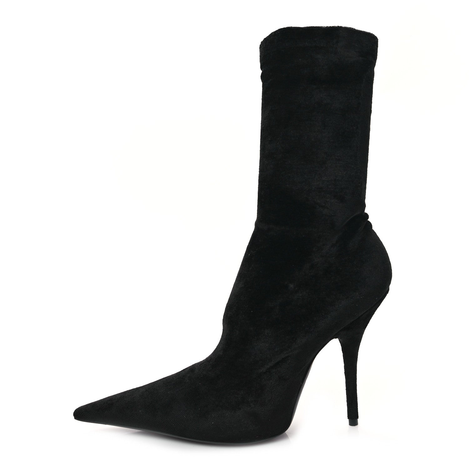 Balenciaga Velvet Spandex Extreme Pointed Toe Knife Ankle Boots 38 Black 1 of 8