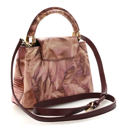 Louis Vuitton Lizard Mini Capucines Pink Multicolor 3 of 9