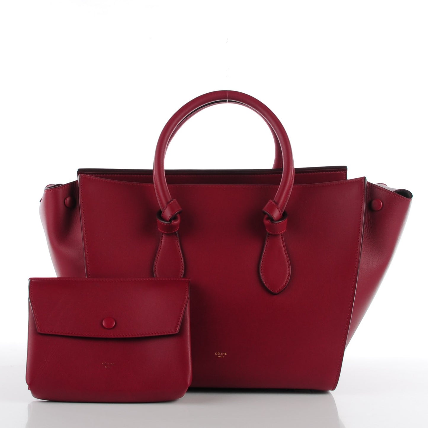 Smooth Calfskin Small Tie Knot Tote Red