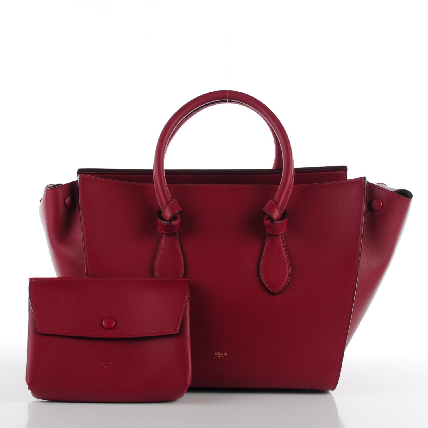 Celine Smooth Calfskin Small Tie Knot Tote Red 8 of 8