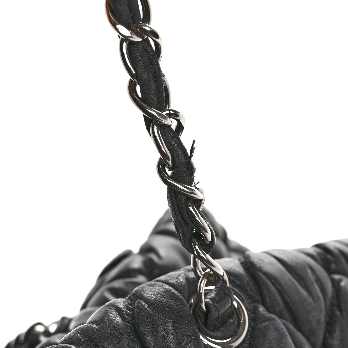 Calfskin Bubble Quilt Bowler Black