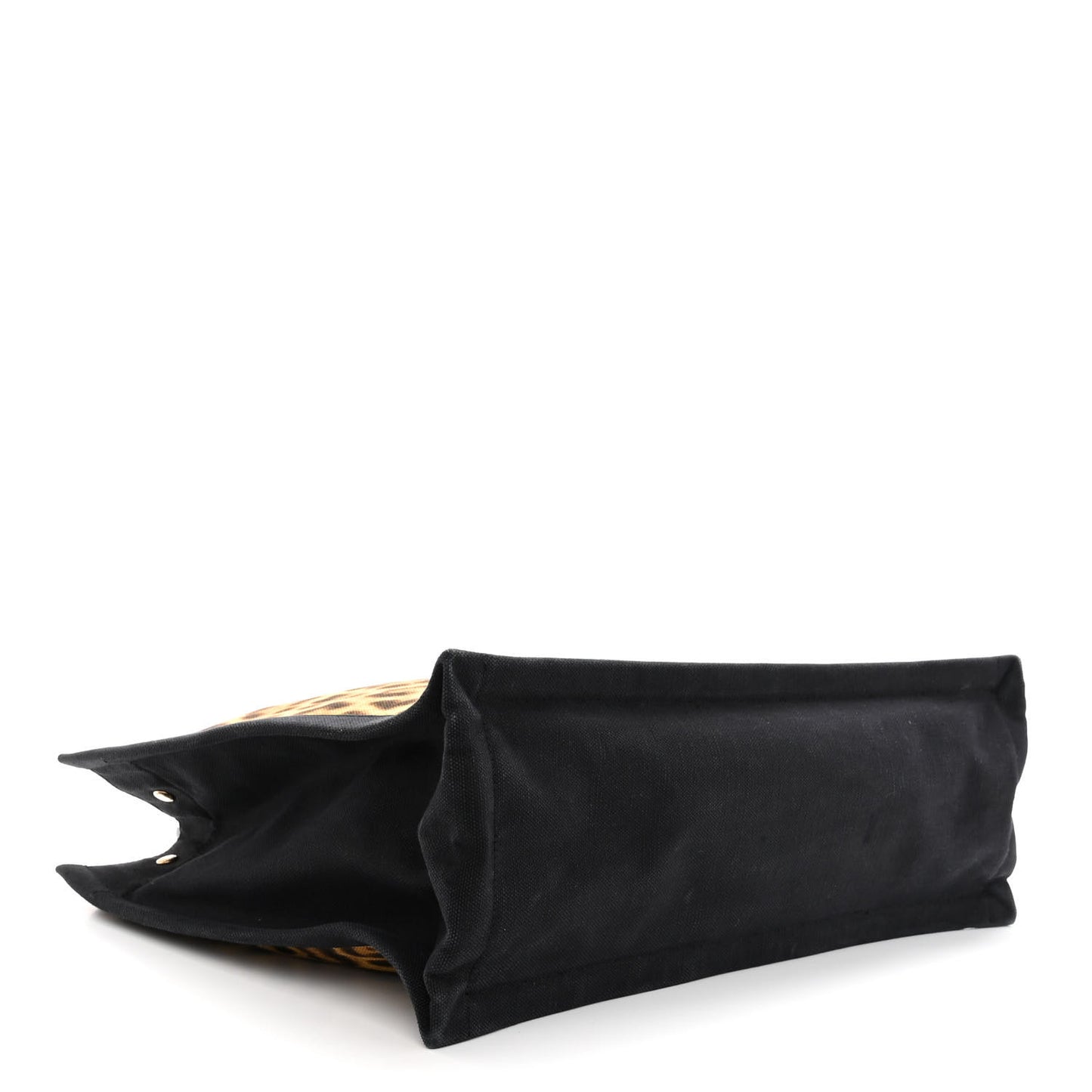 Canvas Calfskin Leopard Print Rive Gauche Noe Tote Natural Black