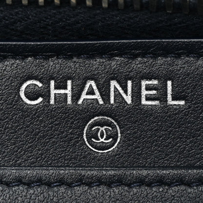 Chanel Caviar Quilted Large Gusset Zip Around Wallet Navy 8 of 13