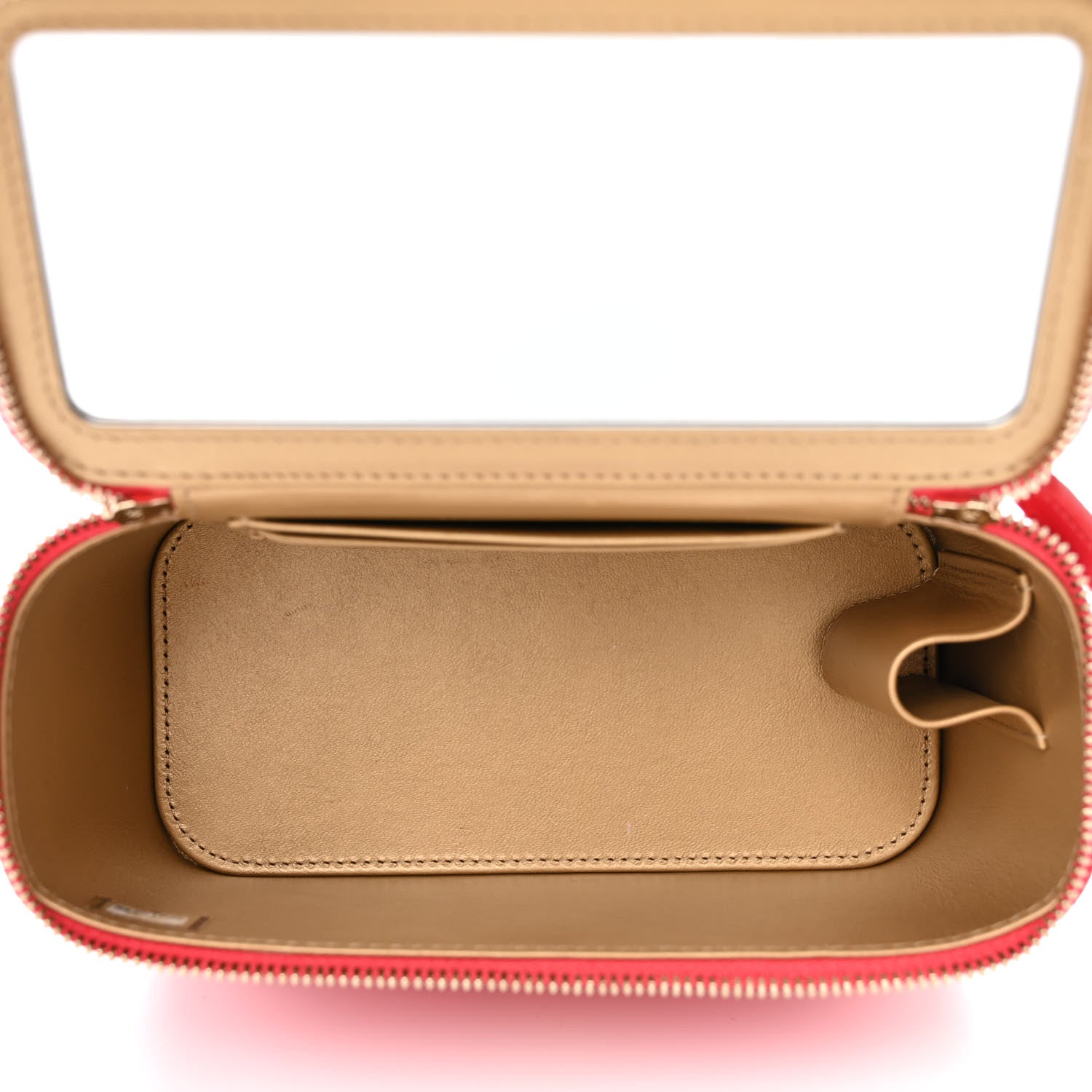 Chanel Lambskin Quilted Small Pearl Crush Vanity Case With Chain Red 5 of 15