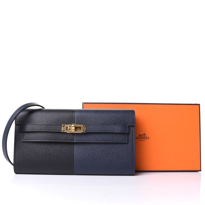 Hermes Epsom Casaque Kelly Wallet To Go Black Bleu Indigo Bleu Frida 9 of 9