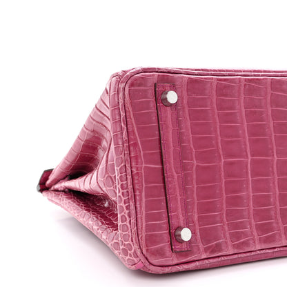 Hermes Shiny Porosus Crocodile Birkin 30 Rose Tyrien 9 of 10