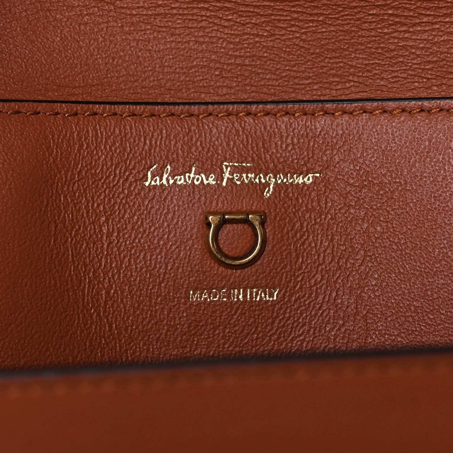 Salvatore Ferragamo Calfskin Trifolio Top Handle Bag Siena Tan 6 of 12