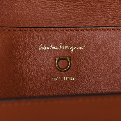 Salvatore Ferragamo Calfskin Trifolio Top Handle Bag Siena Tan 6 of 12