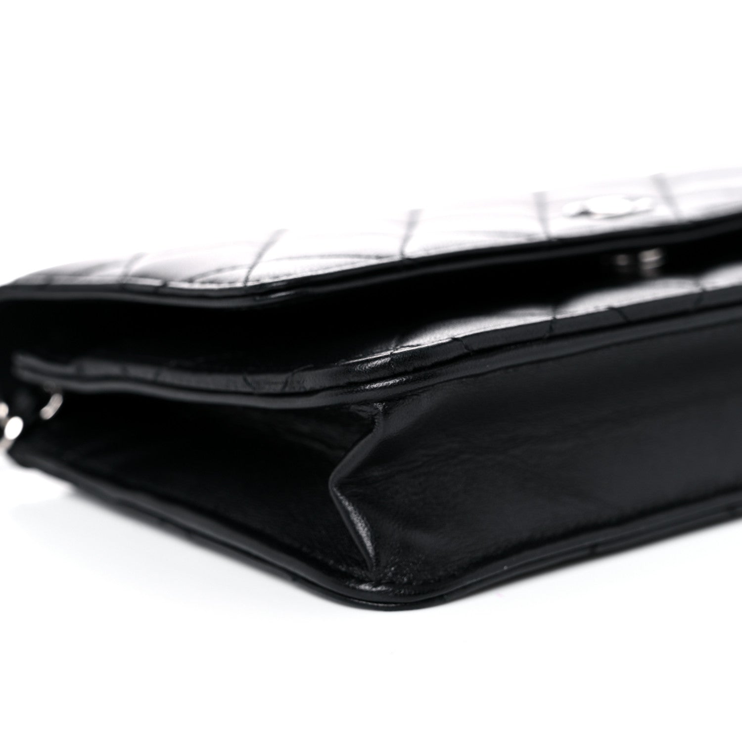 Chanel Lambskin Quilted Wallet On Chain WOC Black 10 of 14