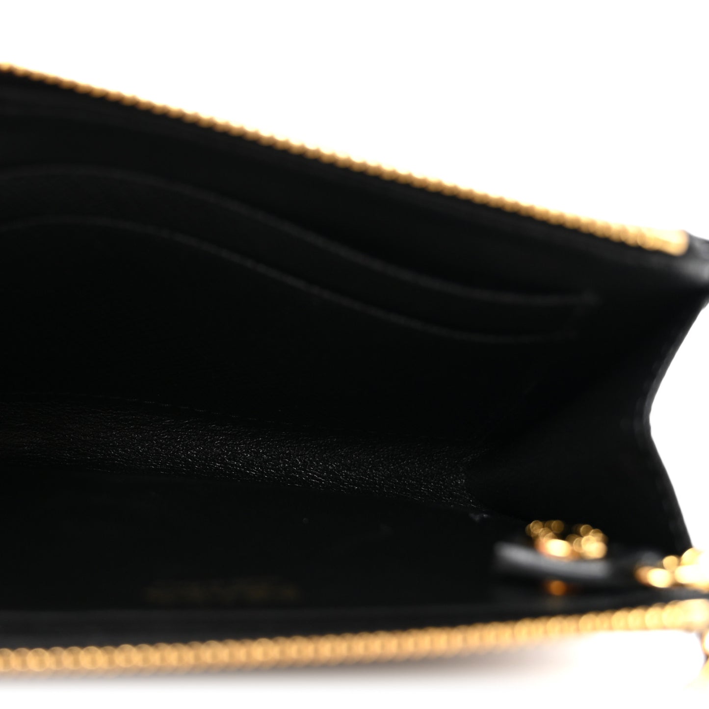 Saffiano Metal Zip Around Keychain Black