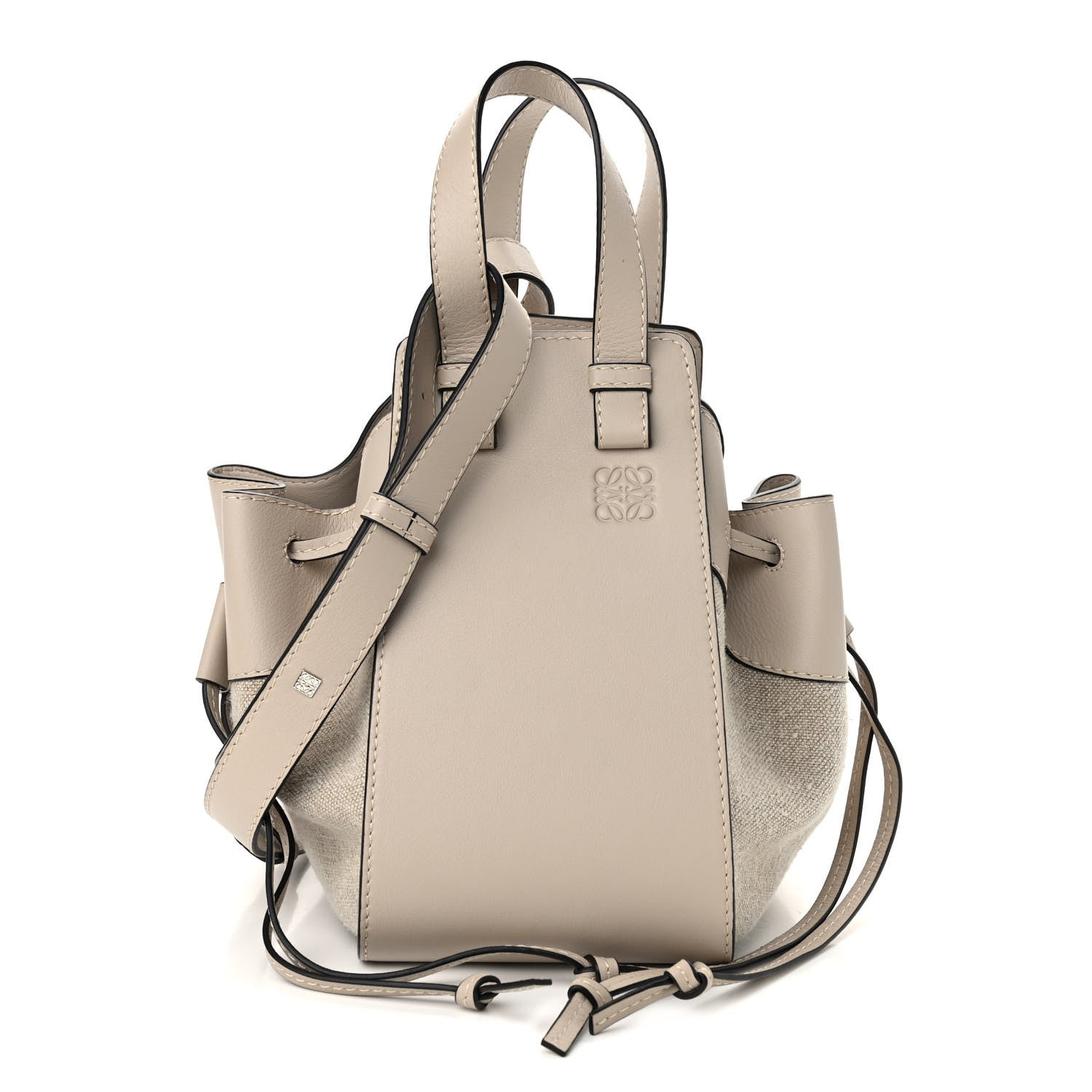 Loewe Calfskin Canvas Mini Hammock Shoulder Bag Natural Light Oat 1 of 11