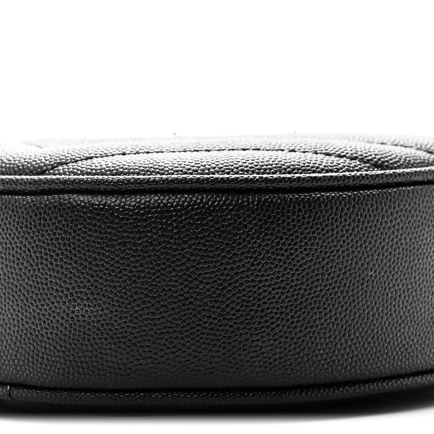 Grain De Poudre Matelasse Chevron Quilted Round Vinyle Camera Bag Black