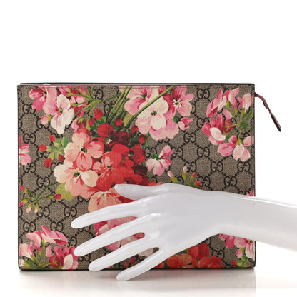 Gucci GG Supreme Monogram Blooms Large Cosmetic Case Beige Multicolor Dry Rose 2 of 7