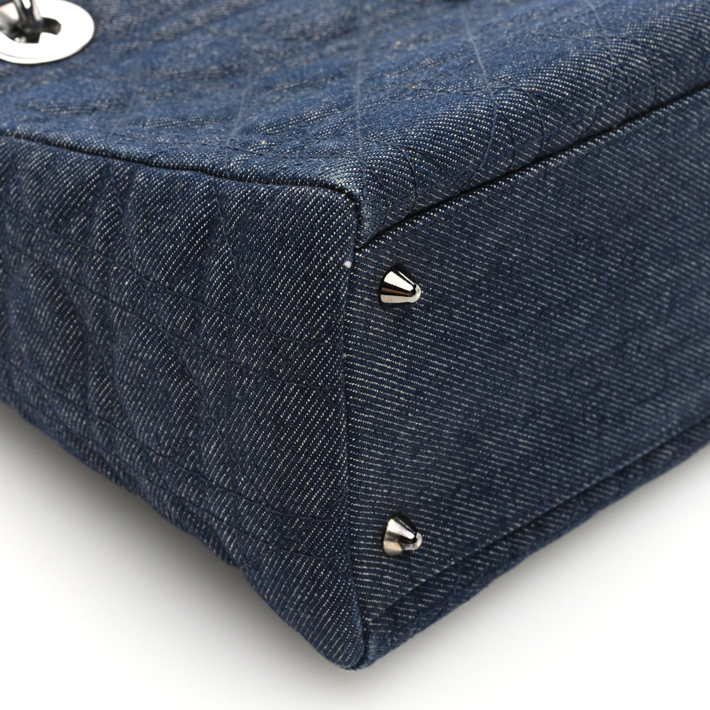 Denim Cannage Medium Lady Dior Blue