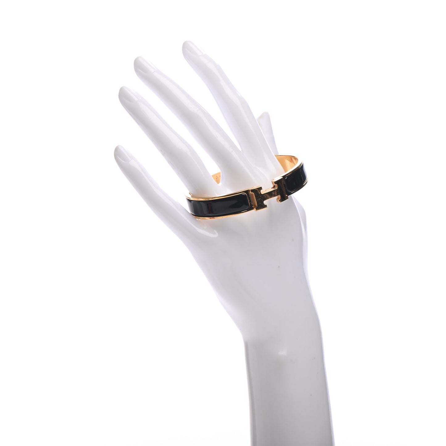 Enamel Narrow Clic Clac H Bracelet GM Black