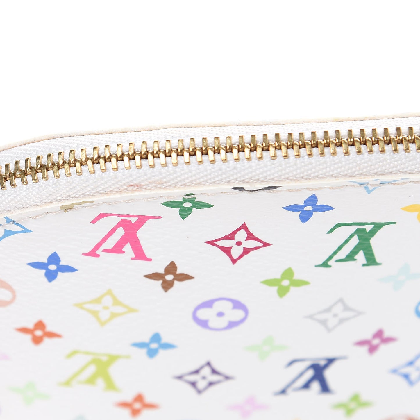Monogram Multicolor Cosmetic Pouch White Litchi