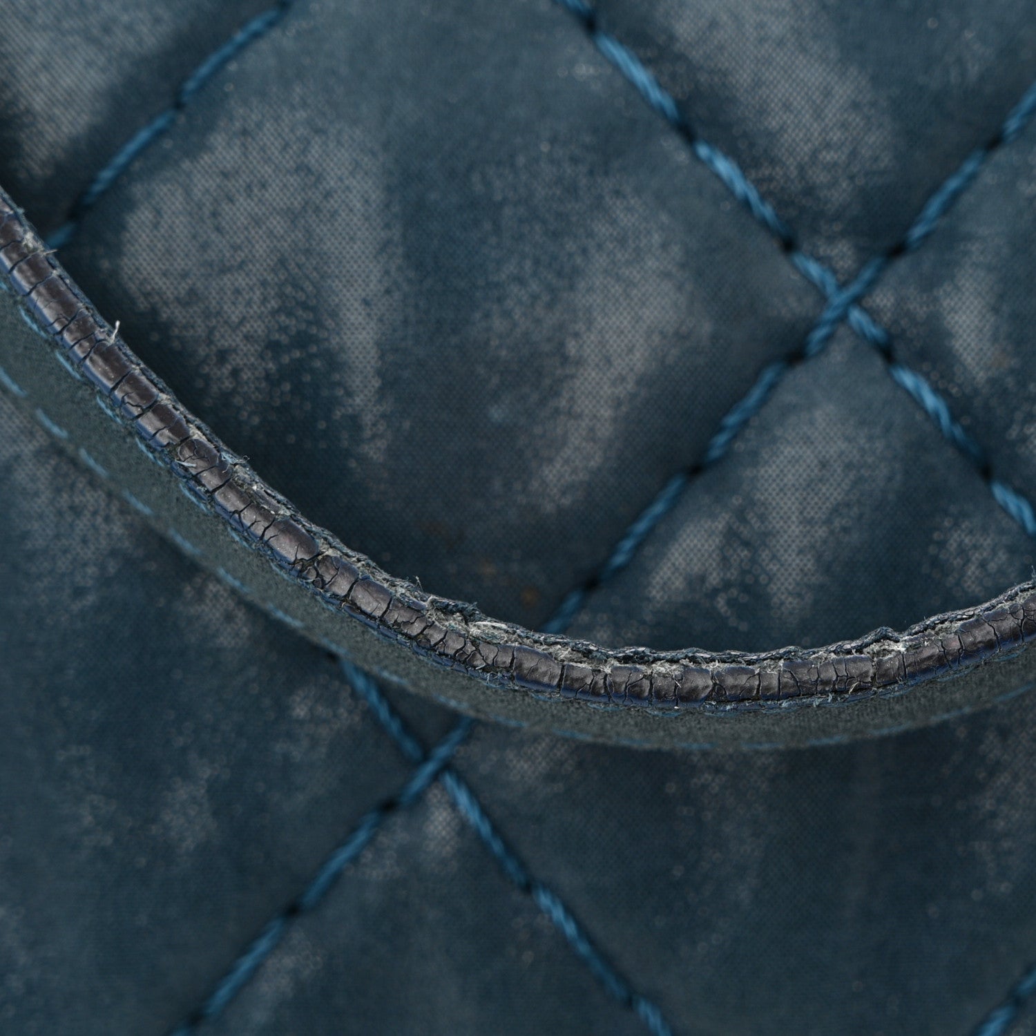 Chanel Iridescent Calfskin Quilted Relax CC Bowler Blue 12 of 12