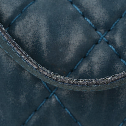 Chanel Iridescent Calfskin Quilted Relax CC Bowler Blue 12 of 12