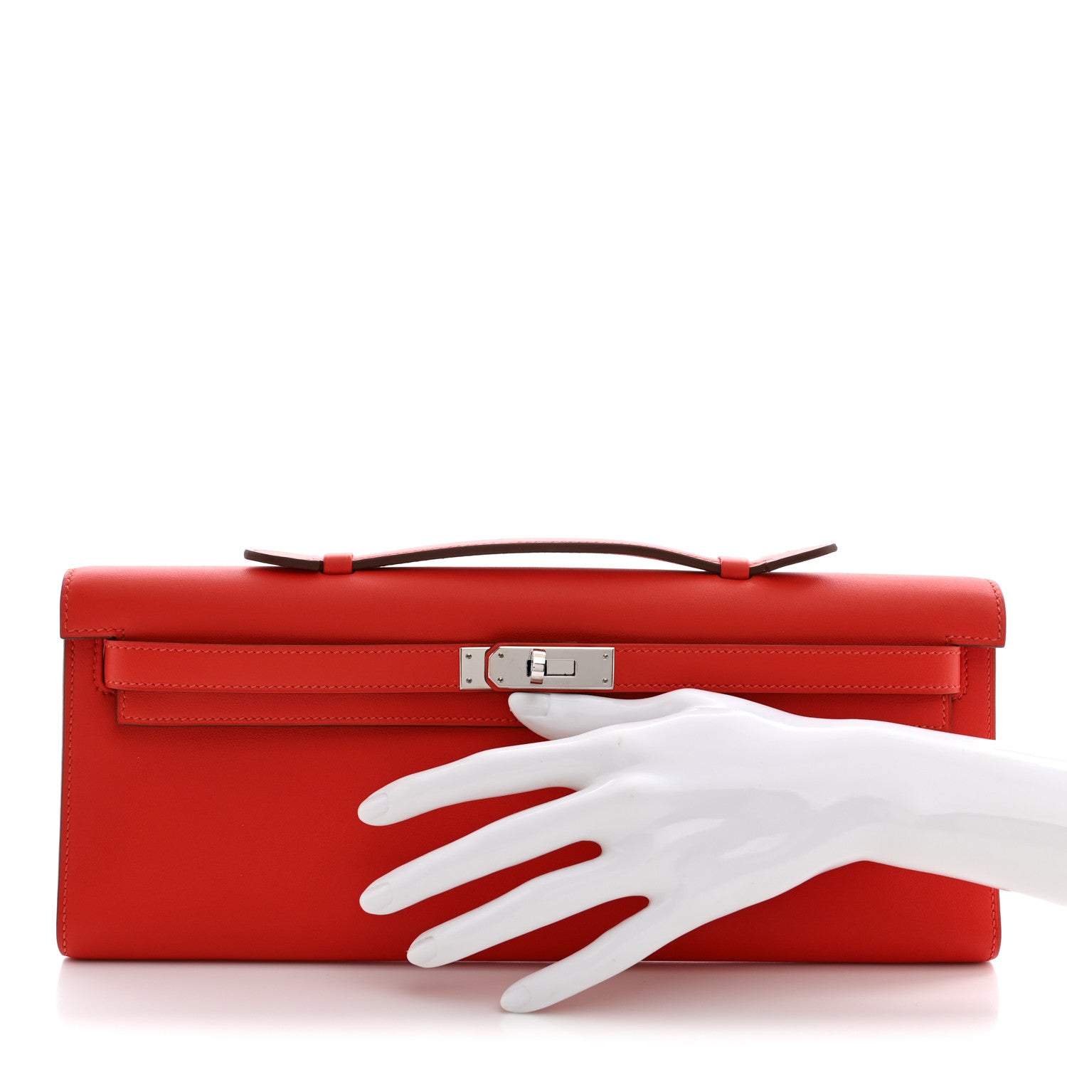 Hermes Swift Kelly Cut Clutch Pochette Capucine 2 of 7