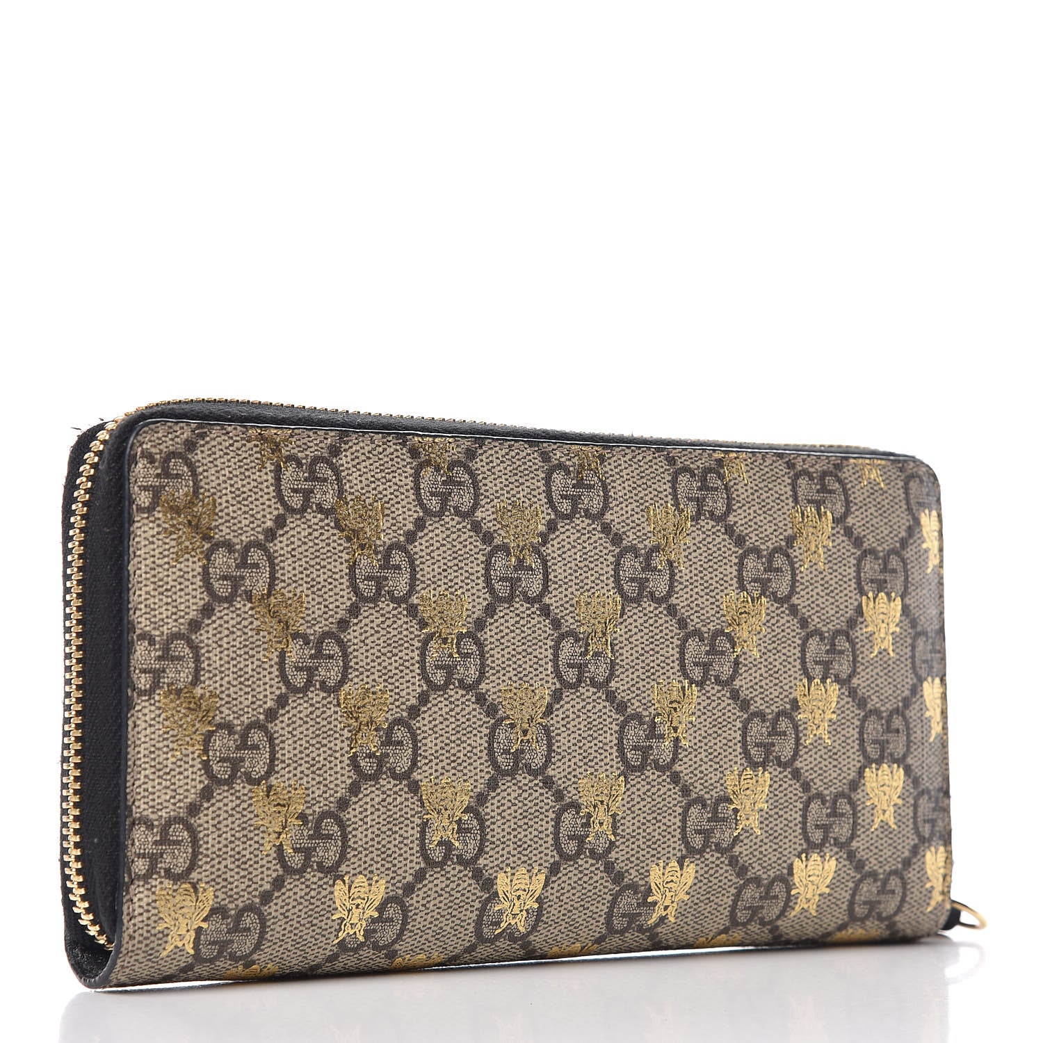Gucci GG Supreme Monogram Bees Zip Around Wallet 3 of 10