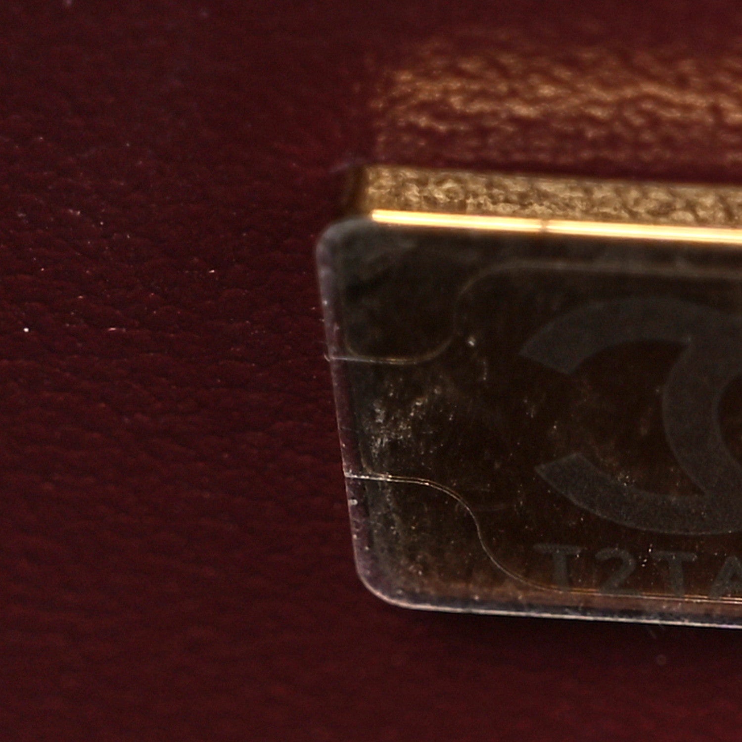 Chanel Calfskin Quilted Studded Square Vanity Case Burgundy 7 of 12