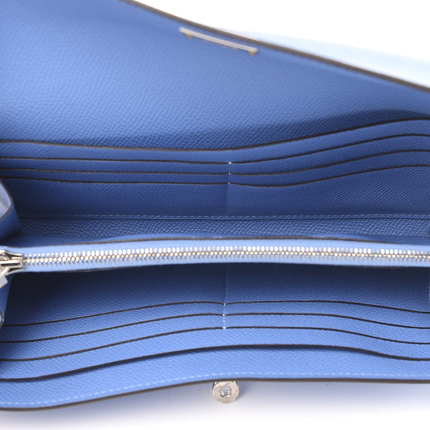 Epsom Kelly Longue Wallet Bleu Paradis