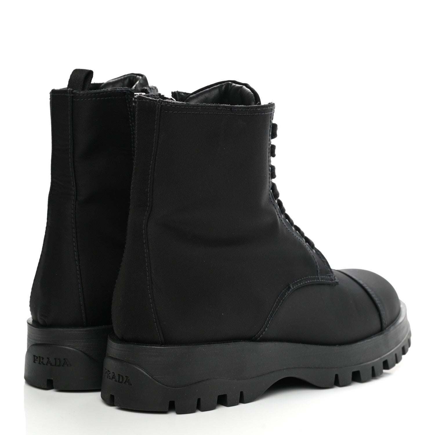 Prada Nylon Gabardine Captoe 30mm Combat Boots 36.5 Black 4 of 9