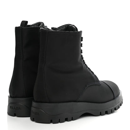 Prada Nylon Gabardine Captoe 30mm Combat Boots 36.5 Black 4 of 9