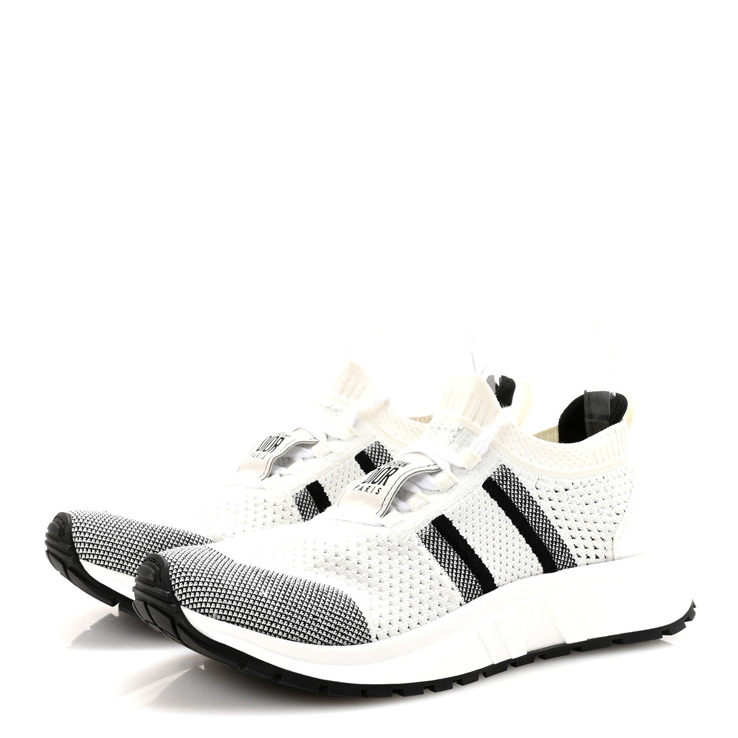 Christian Dior Technical Knit Run'n'Dior Sneakers 40 White Black 4 of 9