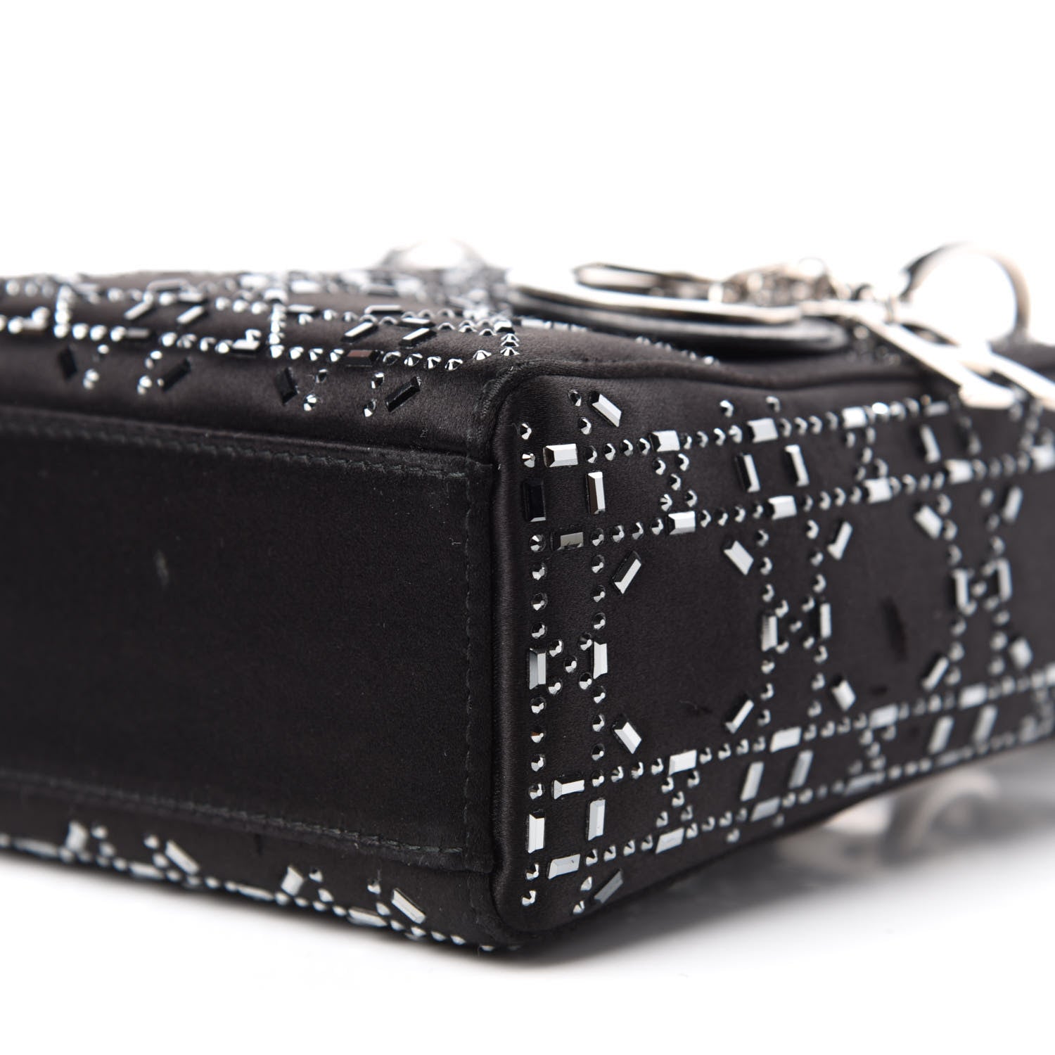 Christian Dior Satin Crystal Cannage Mini Lady Dior Black 7 of 11
