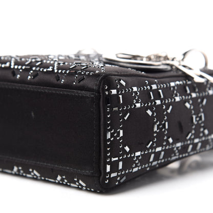 Christian Dior Satin Crystal Cannage Mini Lady Dior Black 7 of 11